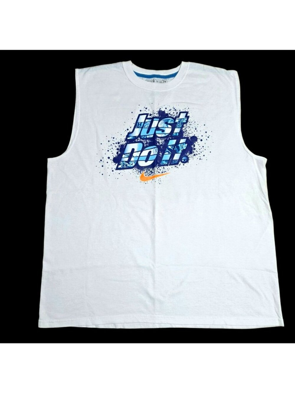 VTG Nike Swim Sleeveless Shirt Just Do It Splatter Mens XXL Muscle Tank Top Y2K